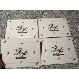 Pimpernel Bird Butterfly Cork Back Placemats Set of 4 Made in England Vintage